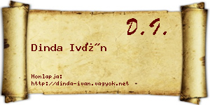 Dinda Iván névjegykártya
